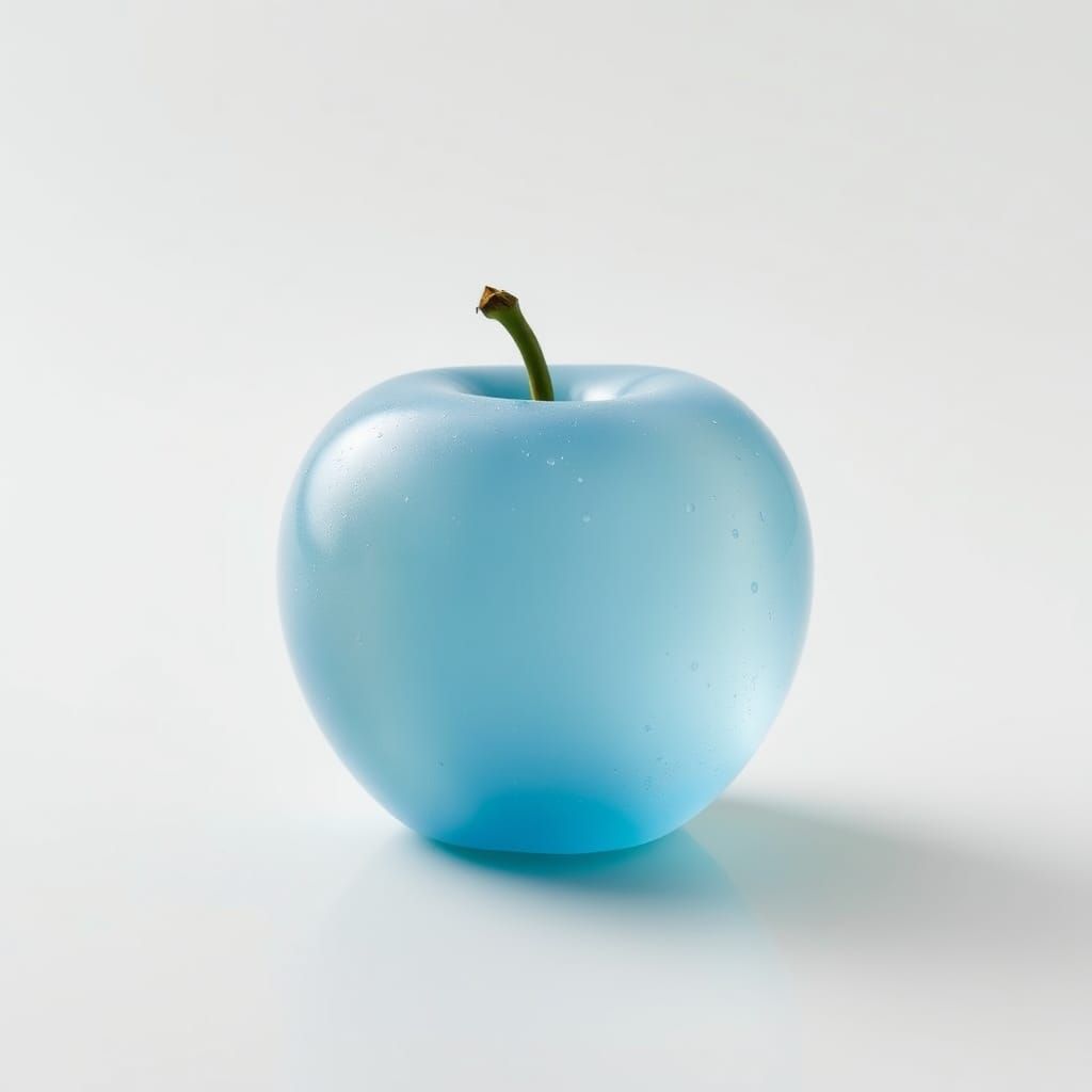 Ethereal Crystal Apple in Soft Blue