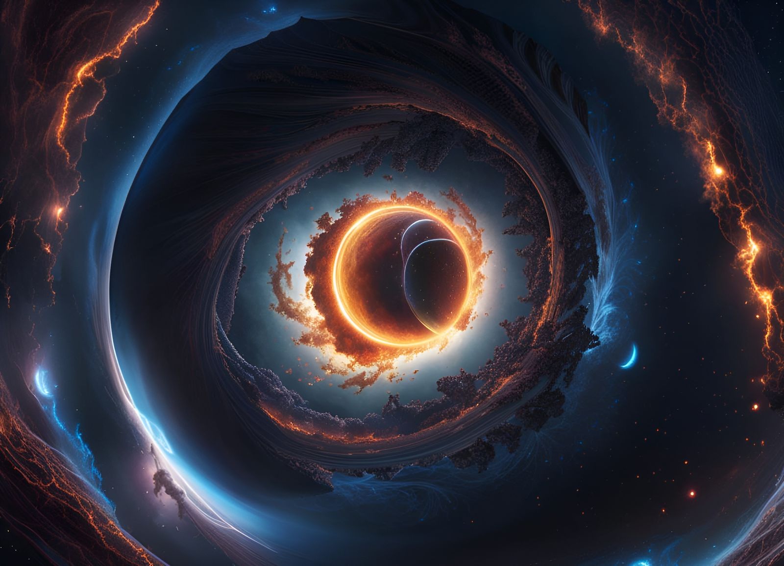 Epic Lightning Storm in Space Nebula, Candy Art