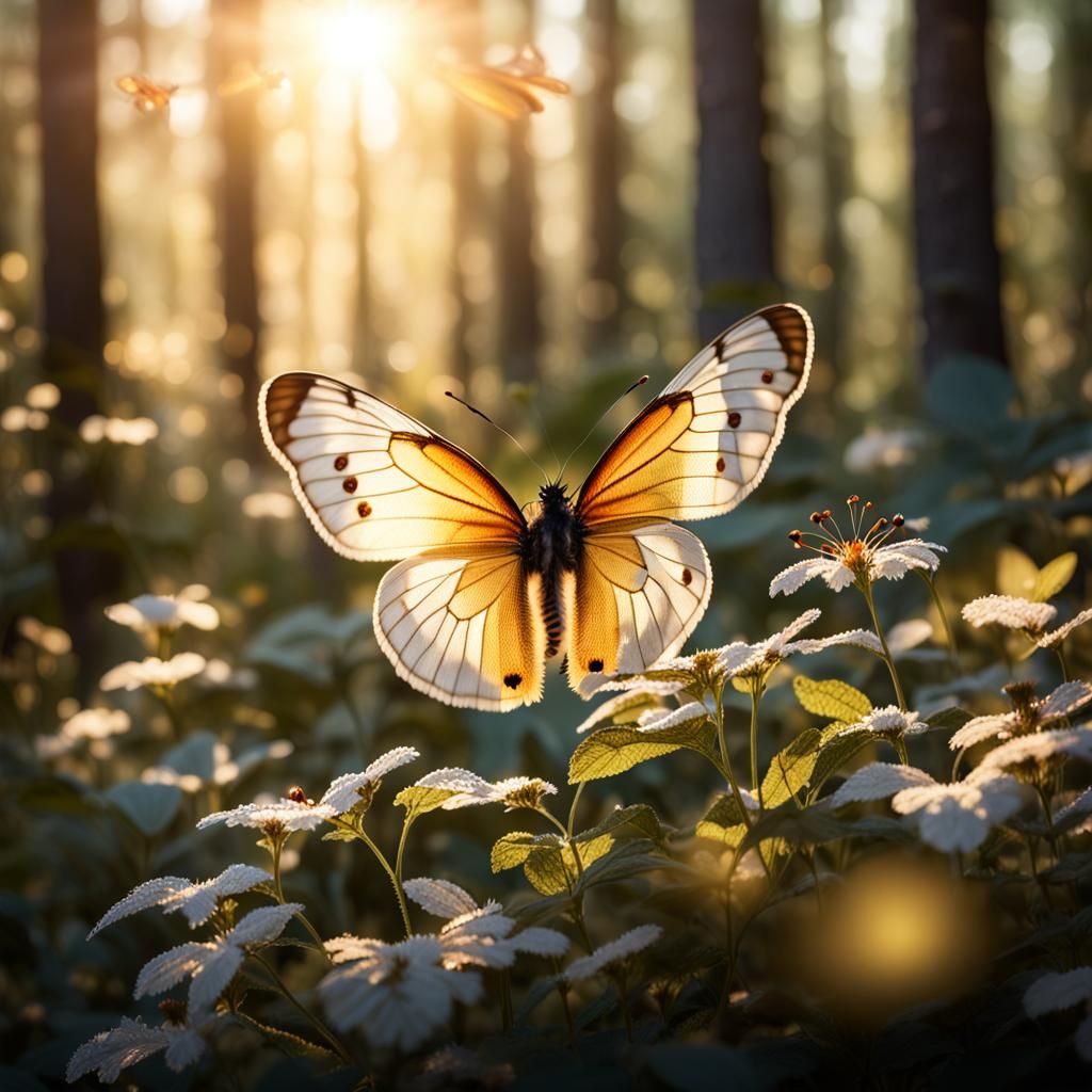 Whimsical Forest Encounter in Hyper-Realistic Style