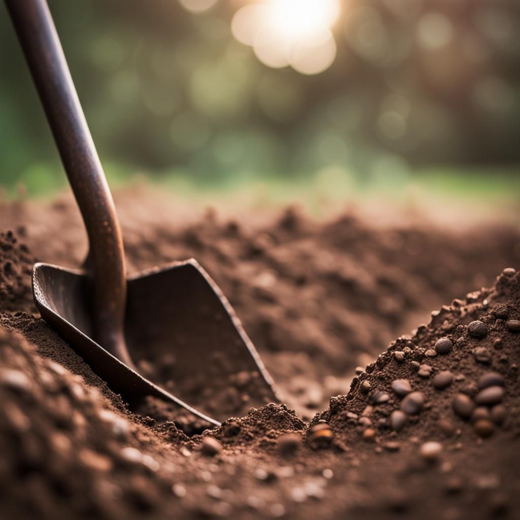 Shovel Digging into Dirt: Professional Photography