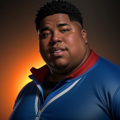 Hyperdetailed Portrait of Fat Albert in Red Shirt