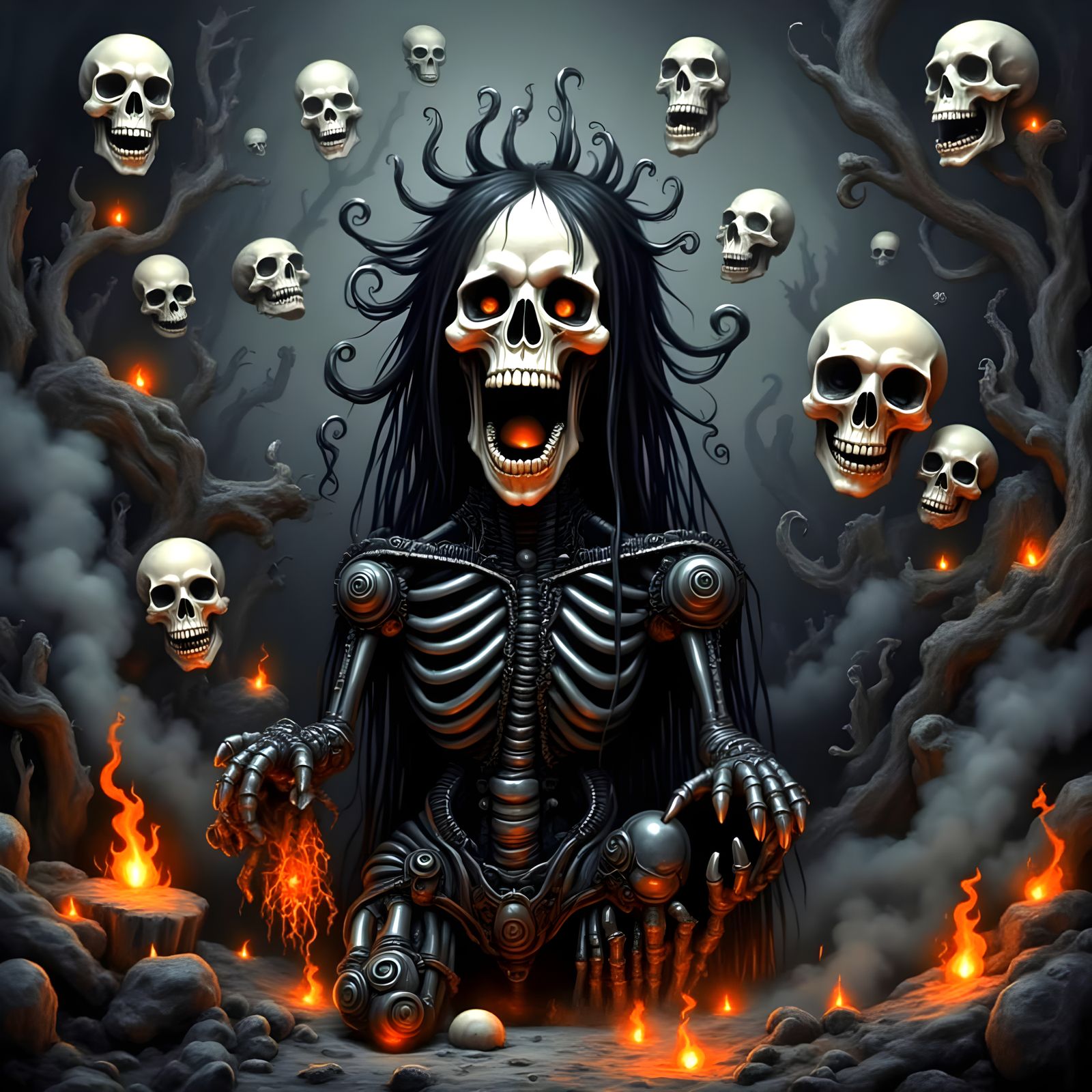 Apocalyptic Cartoon Chaos in a Cyberpunk Aesthetic