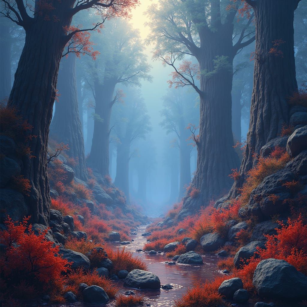 Surreal Fantasy Landscape in a Dreamlike Style