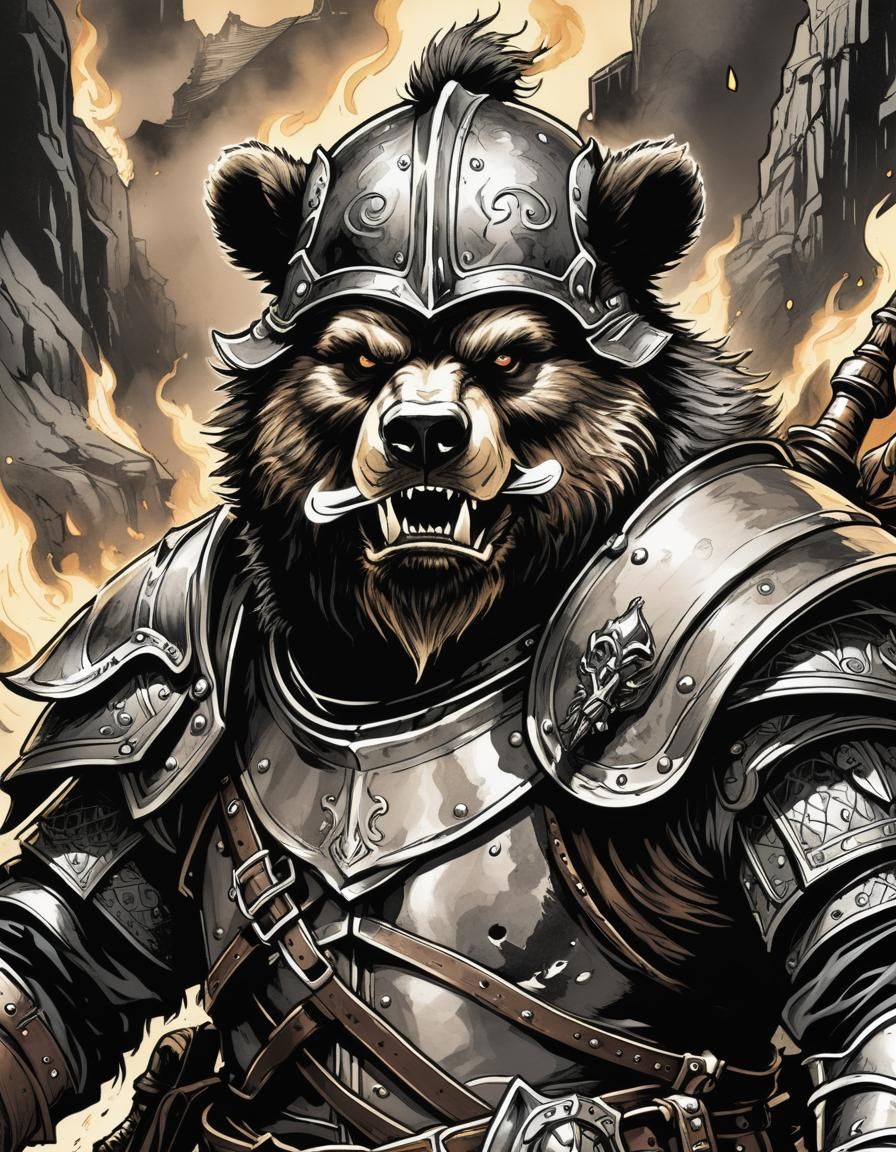 Trolloc Warrior Illustration in Comic Book Style