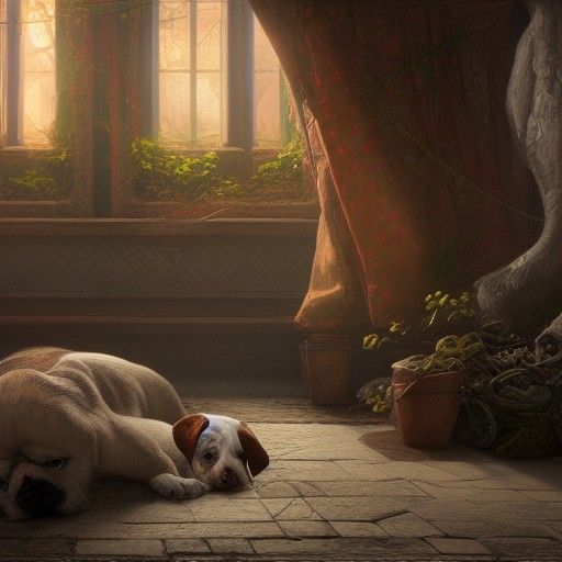 Realistic Dog Hiding Under Bed in 8K