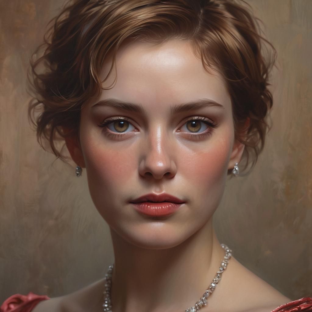 Elegant Queen Portrait in Chiaroscuro Lighting