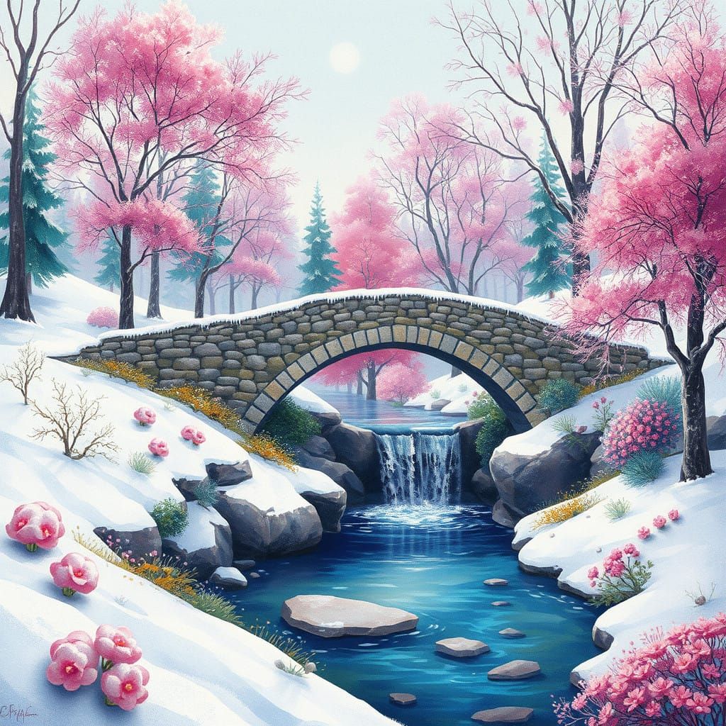 Enchanted Winter Wonderland in Pastel Watercolors