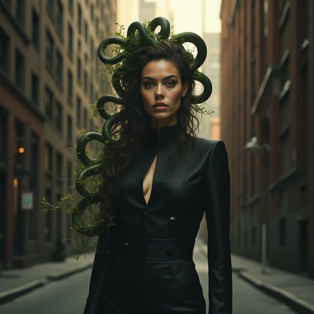 Serpentine Siren in Urban Shadows