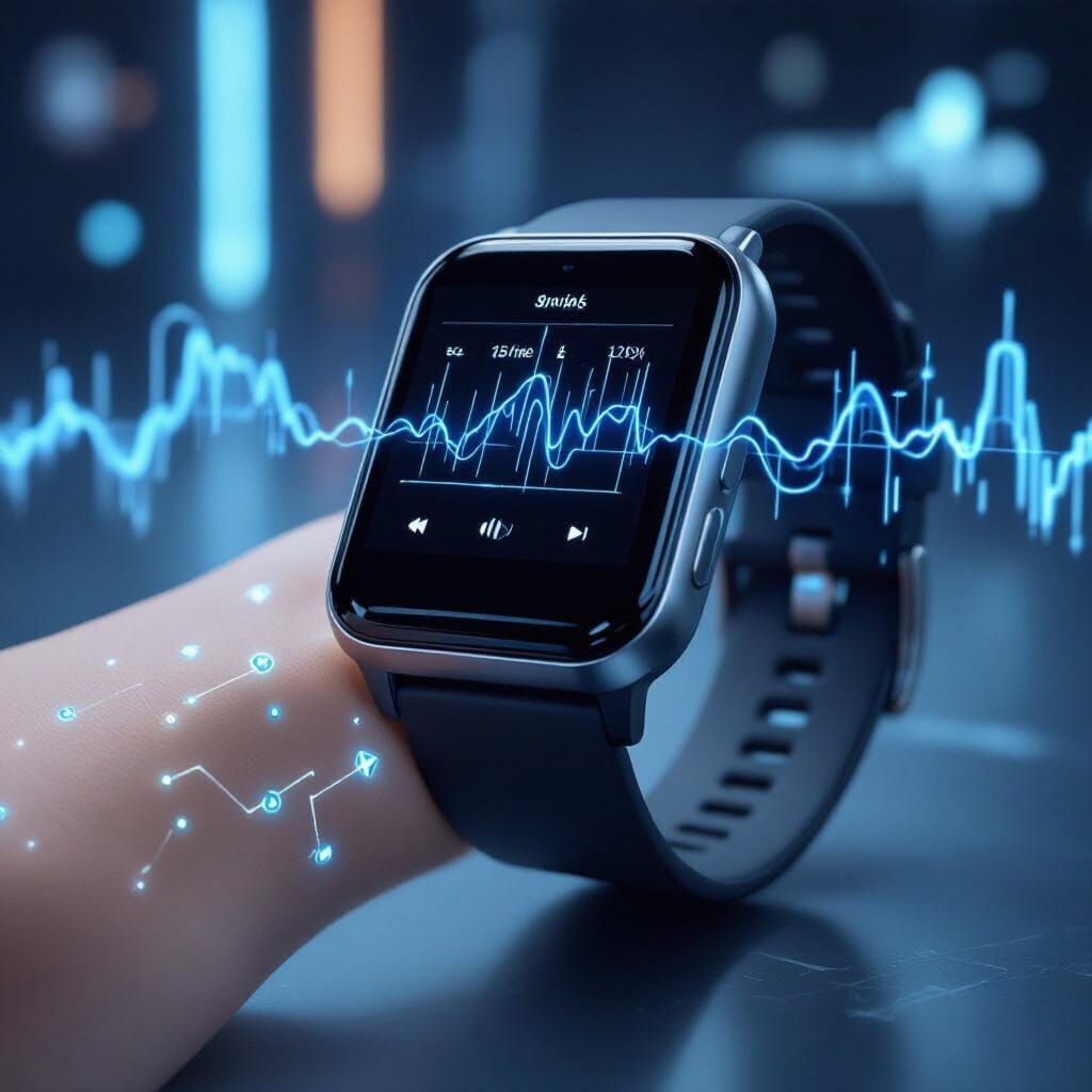 Futuristic Smart Wrist Device with Brainwave Readings