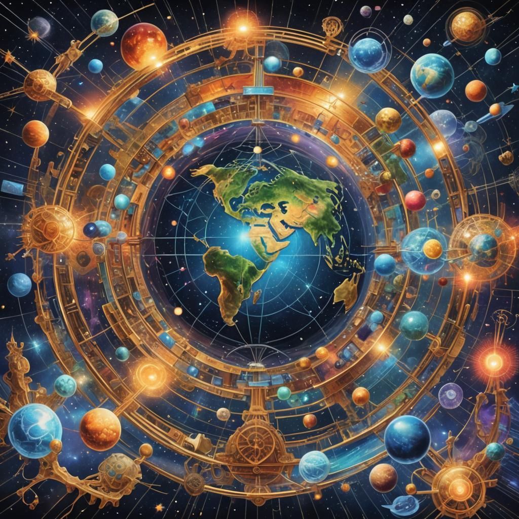 Holographic Astral Cosmic Illustration of Internet History