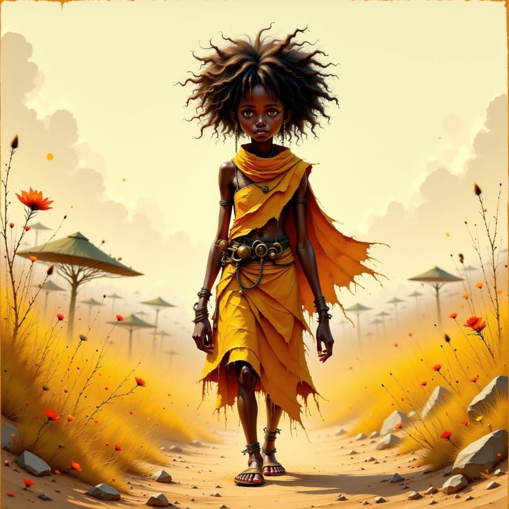 Agogwe Walking in East African Savannah Art