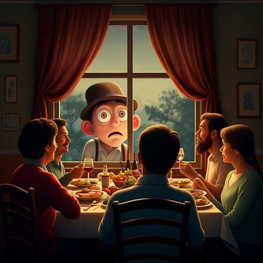 Unexpected Guest Crashes Family Dinner