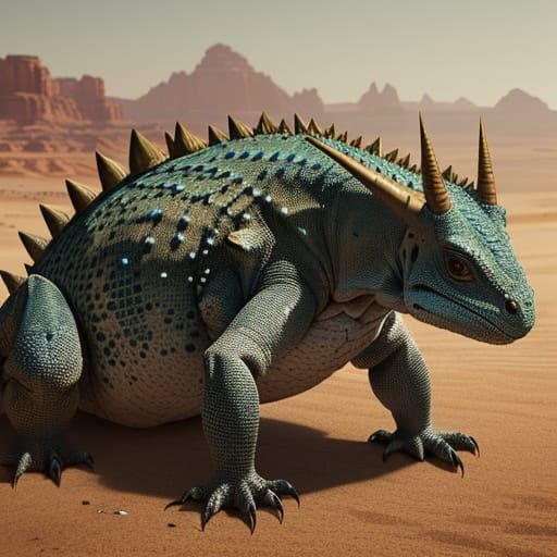 Realistic Desert Beast in Golden Light