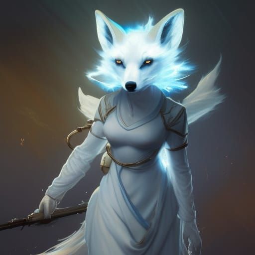 Anthropomorphic Fox in Dark Fantasy Style