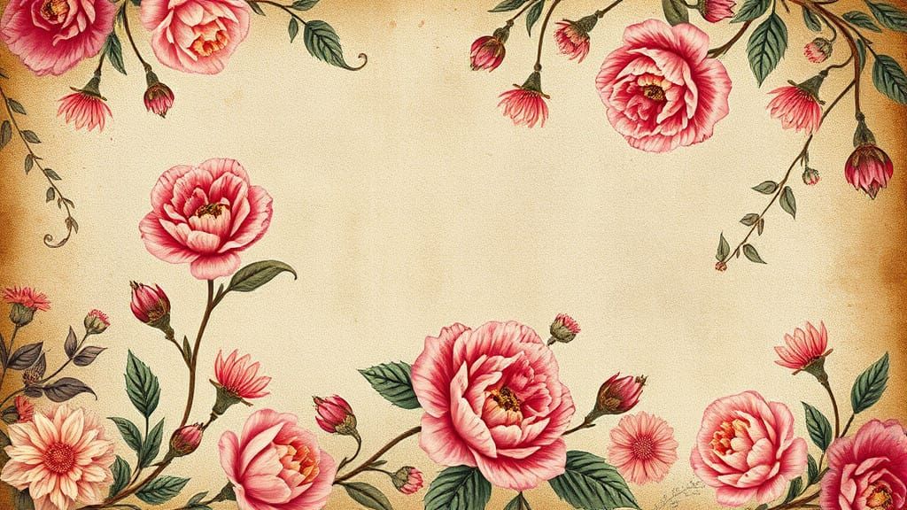 Vintage Floral Fantasy Journal in Shabby Chic Style