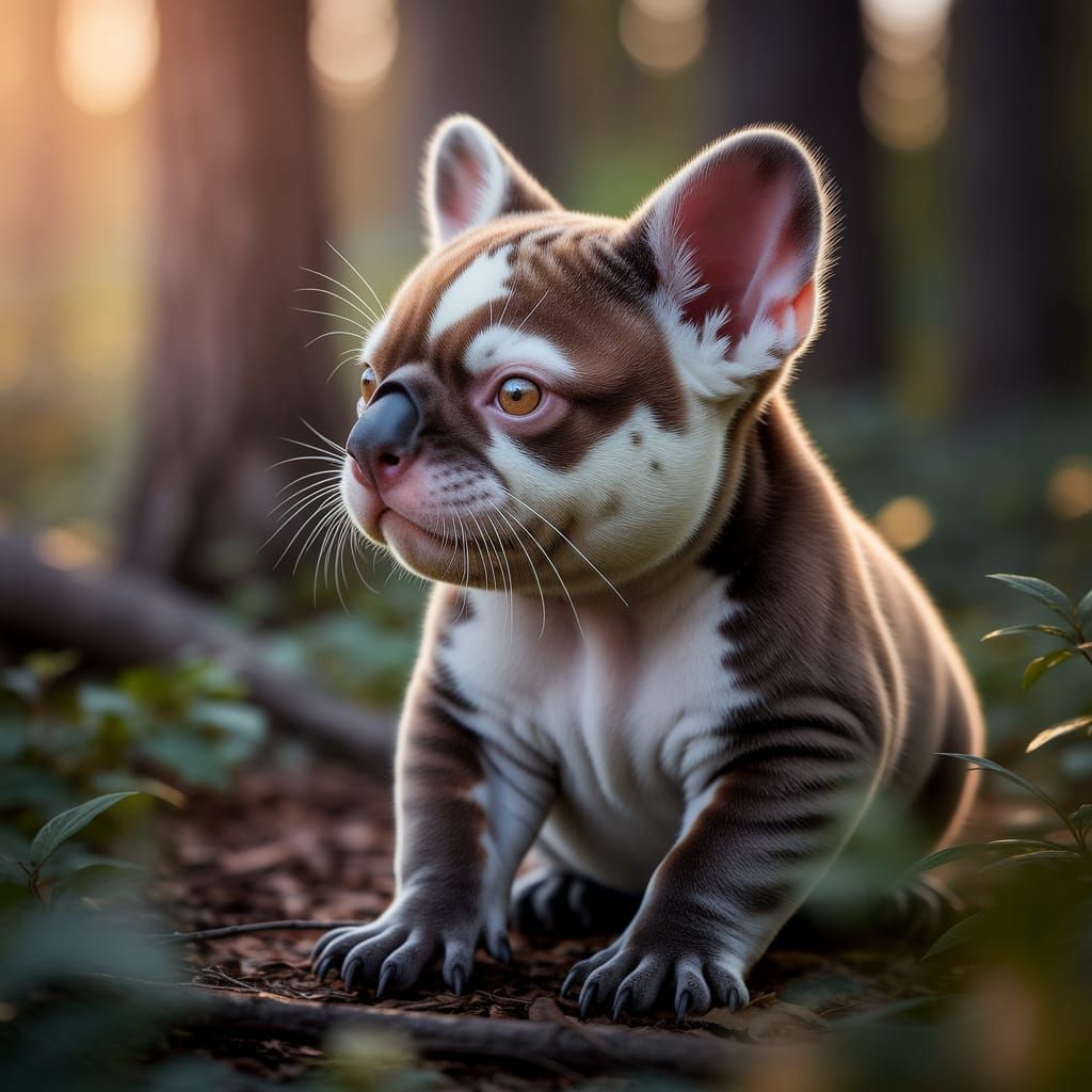 Hybrid Animal Portrait in Forest Light