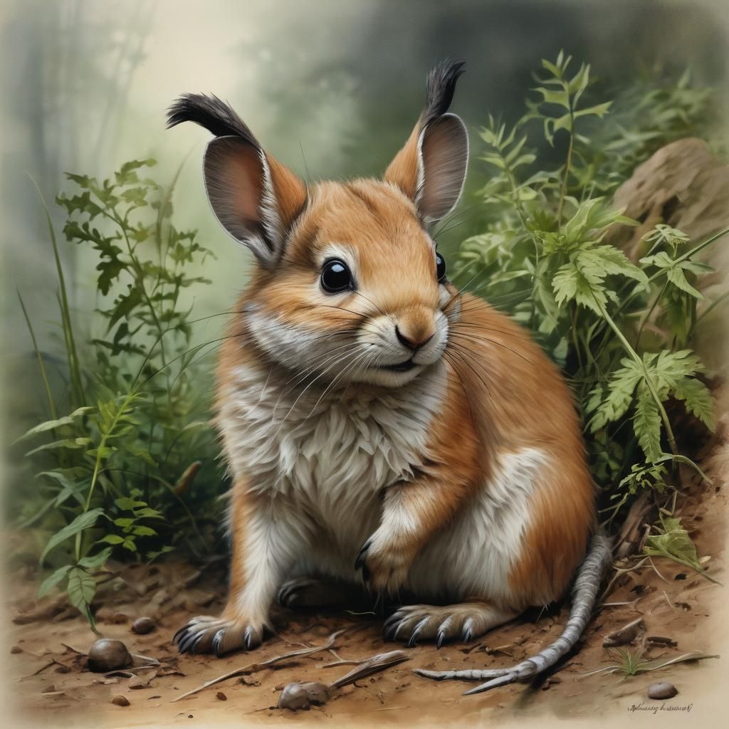 Charming Mole Character Illustration