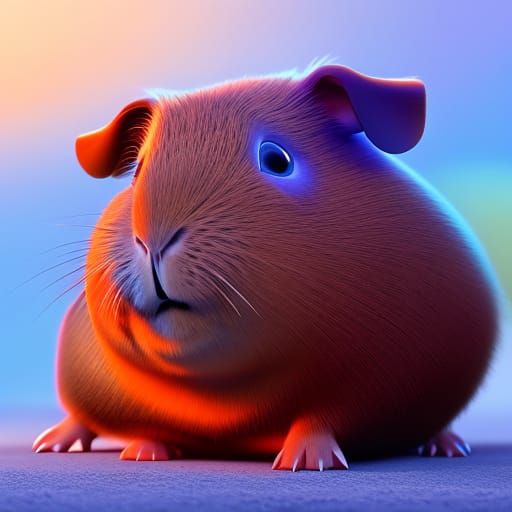 Pixar-Style Guinea Pig: 3D Digital Art