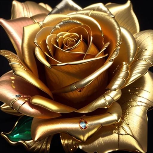 Golden Rose with Marbled Polymer Clay Effect
