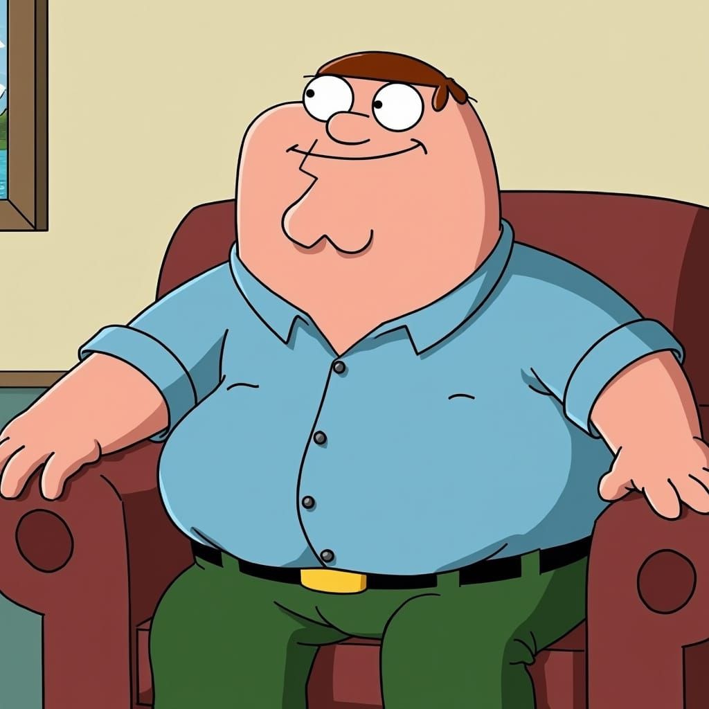 Laid-Back Cartoon Character on a Couch