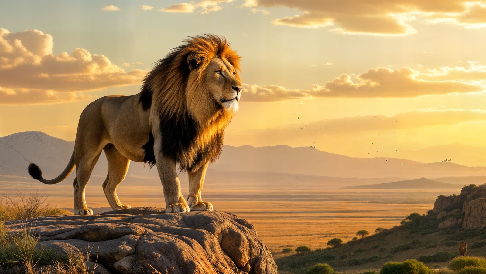 Majestic Lion in a Classical Wildlife Portrait