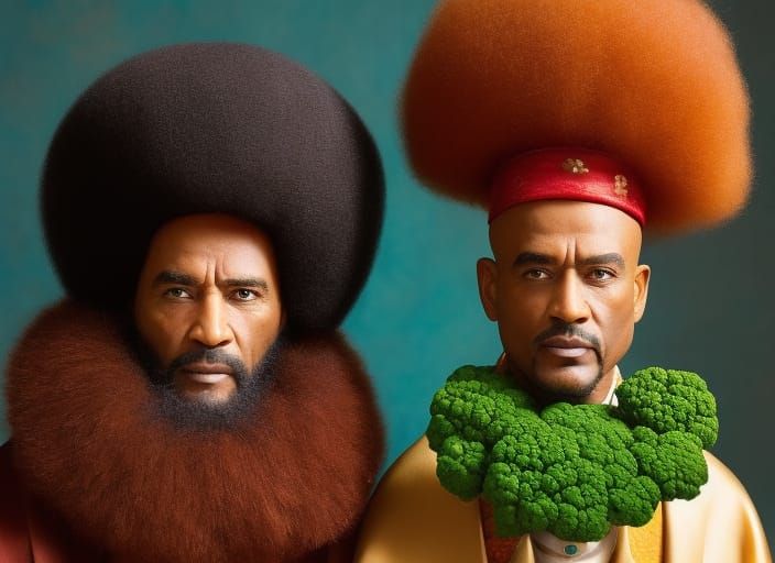 Surreal Mandelbroccoli Man Portrait in Gothic Style