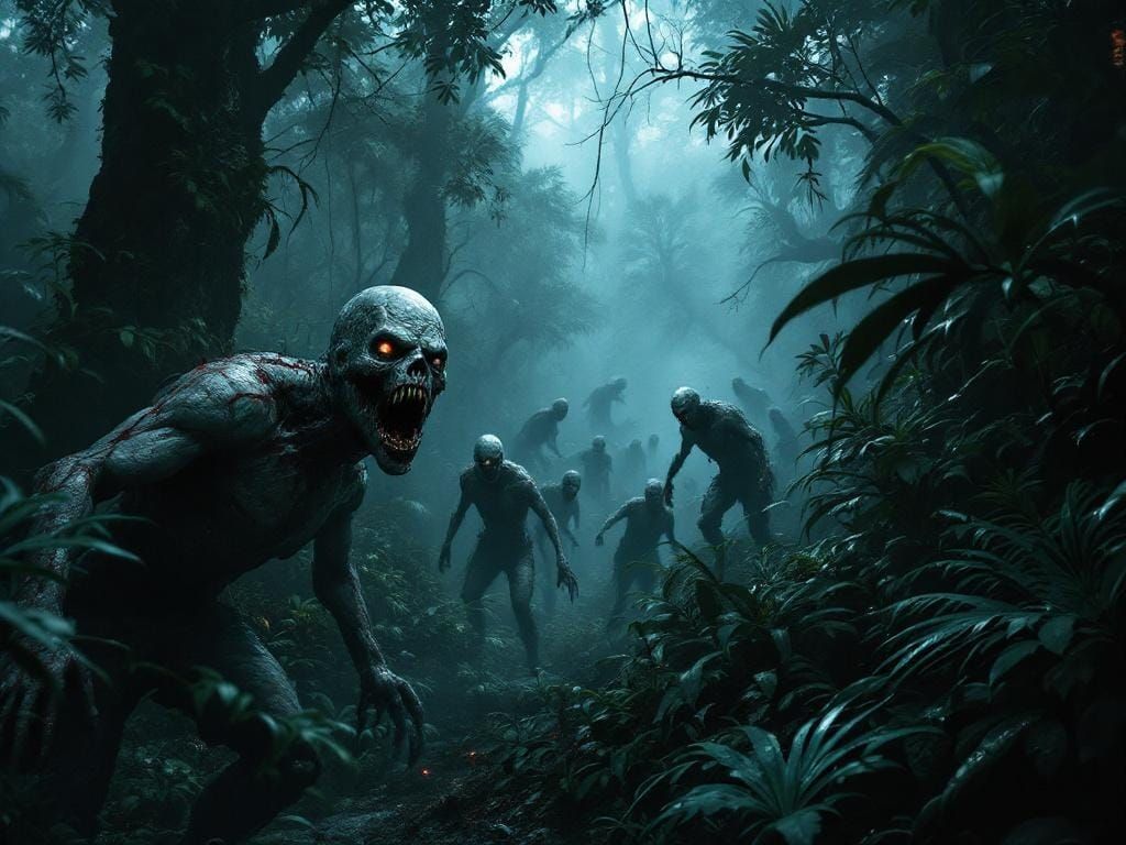 Zombie Outbreak in Jurassic Park: Hyperrealistic Horror