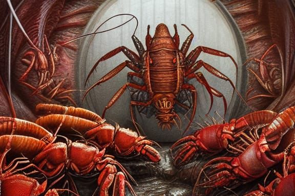 Crawfish Whistles on Mountain: Sinister Art Nouveau Fantasy