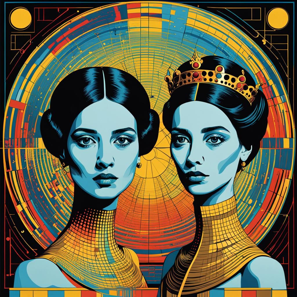 Nematode Princess and Queen in Pop Art Style