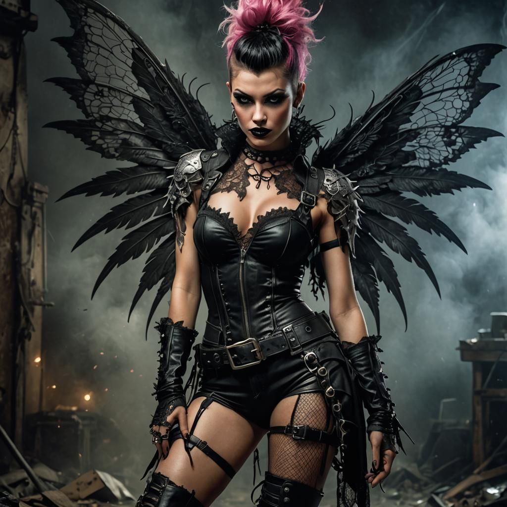Sultry Punk Fairy in Cyberpunk Chic