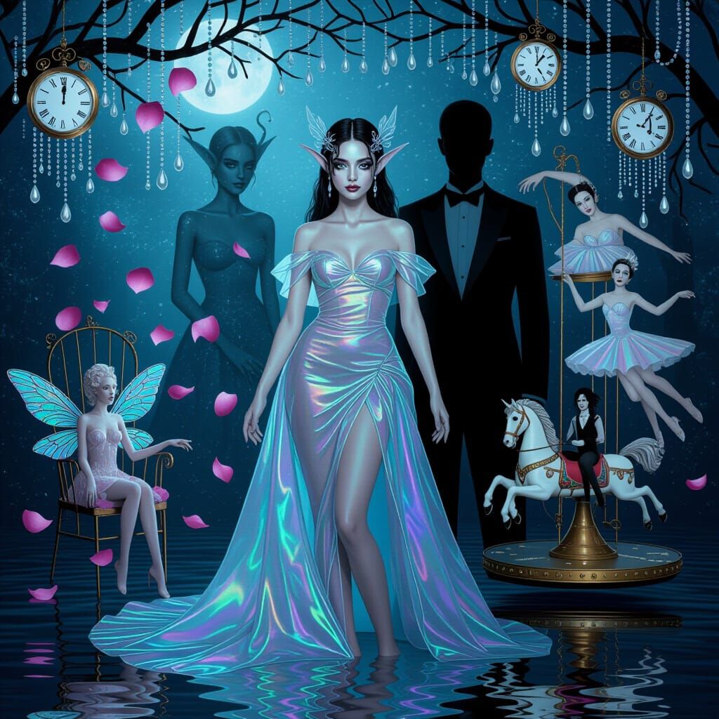 Surreal Witch Portrait in Luminous Dreamworld