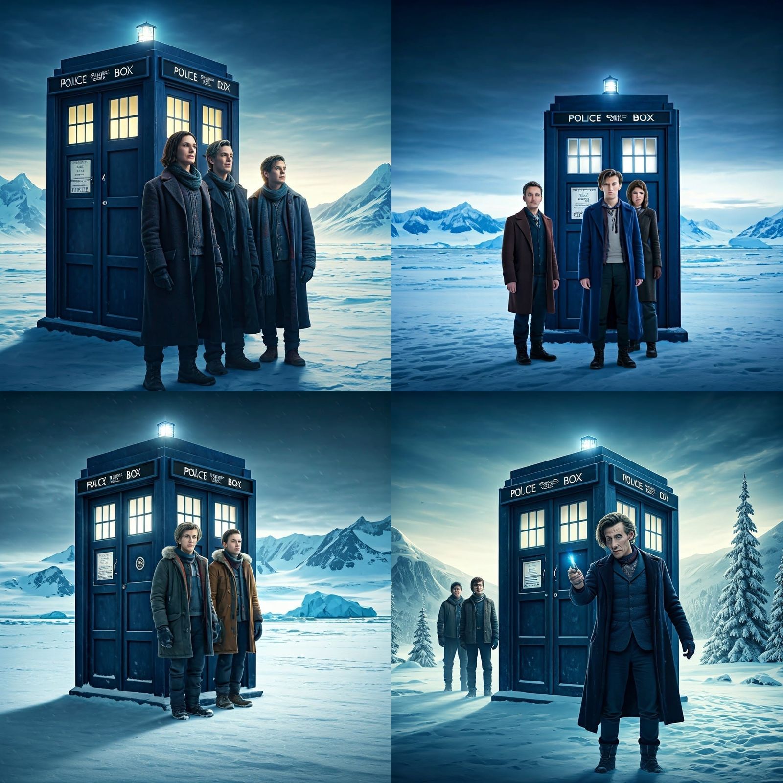 The Doctor and Companions in Arctic Landscapes, Captured in ...