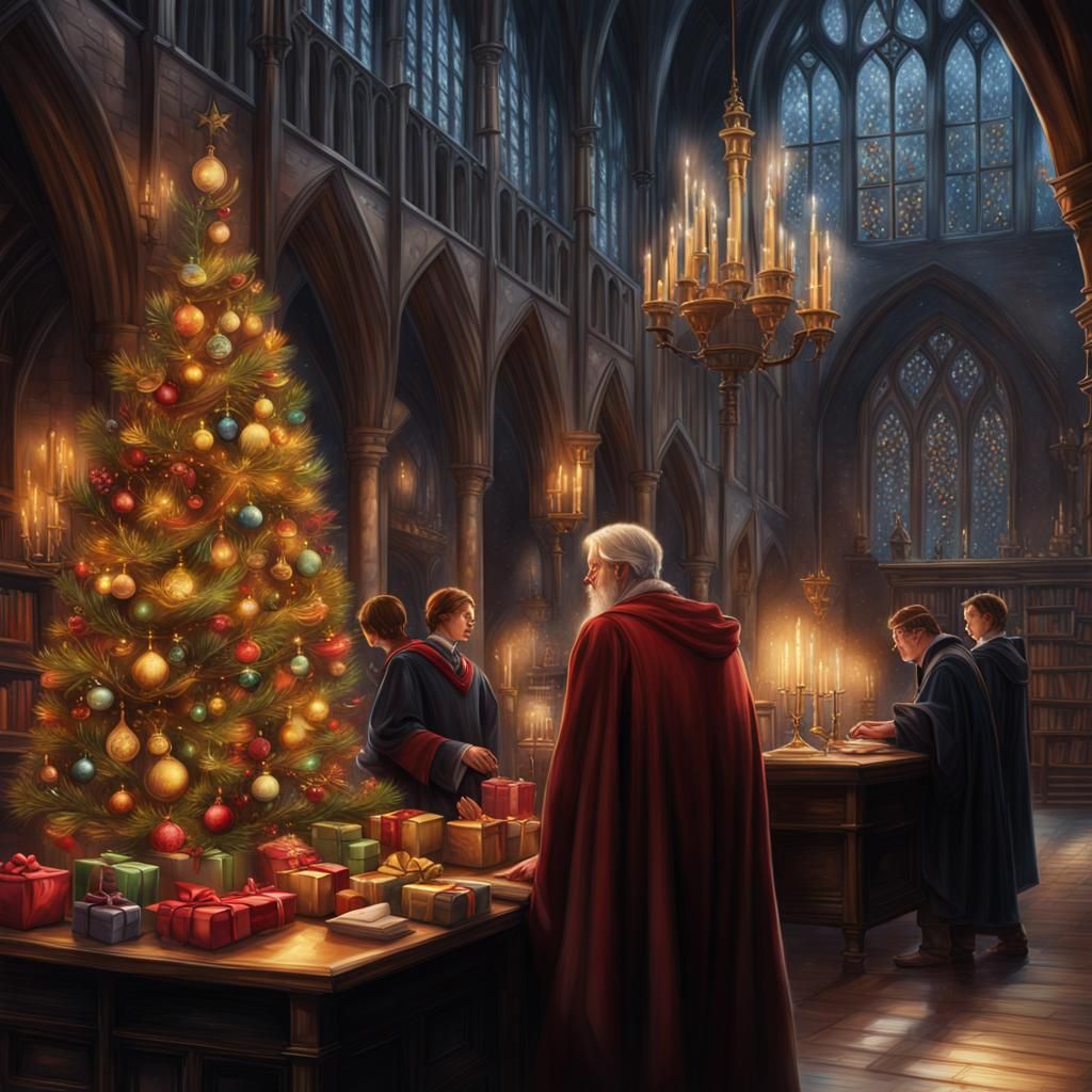 Christmas at Hogwarts: Hyperrealistic Concept Art