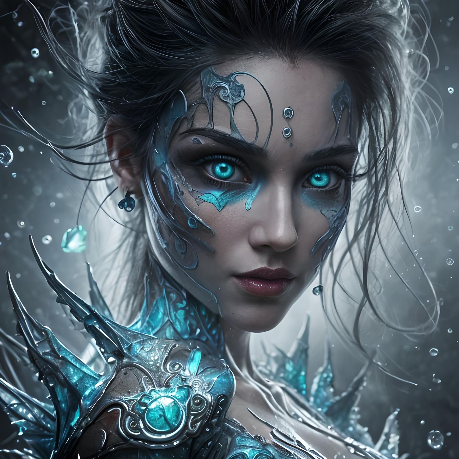 Demonic Fairy in Abstract Cubist Style