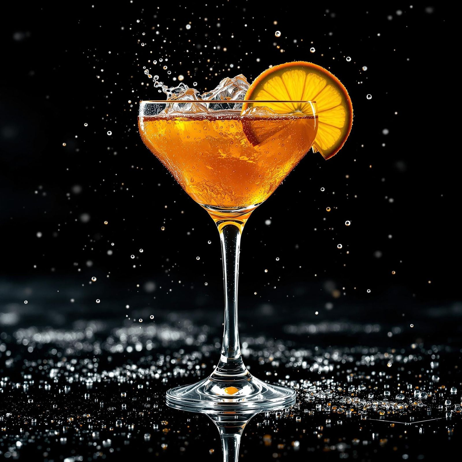 Elegant Art Deco Tequila Sunrise Cocktail