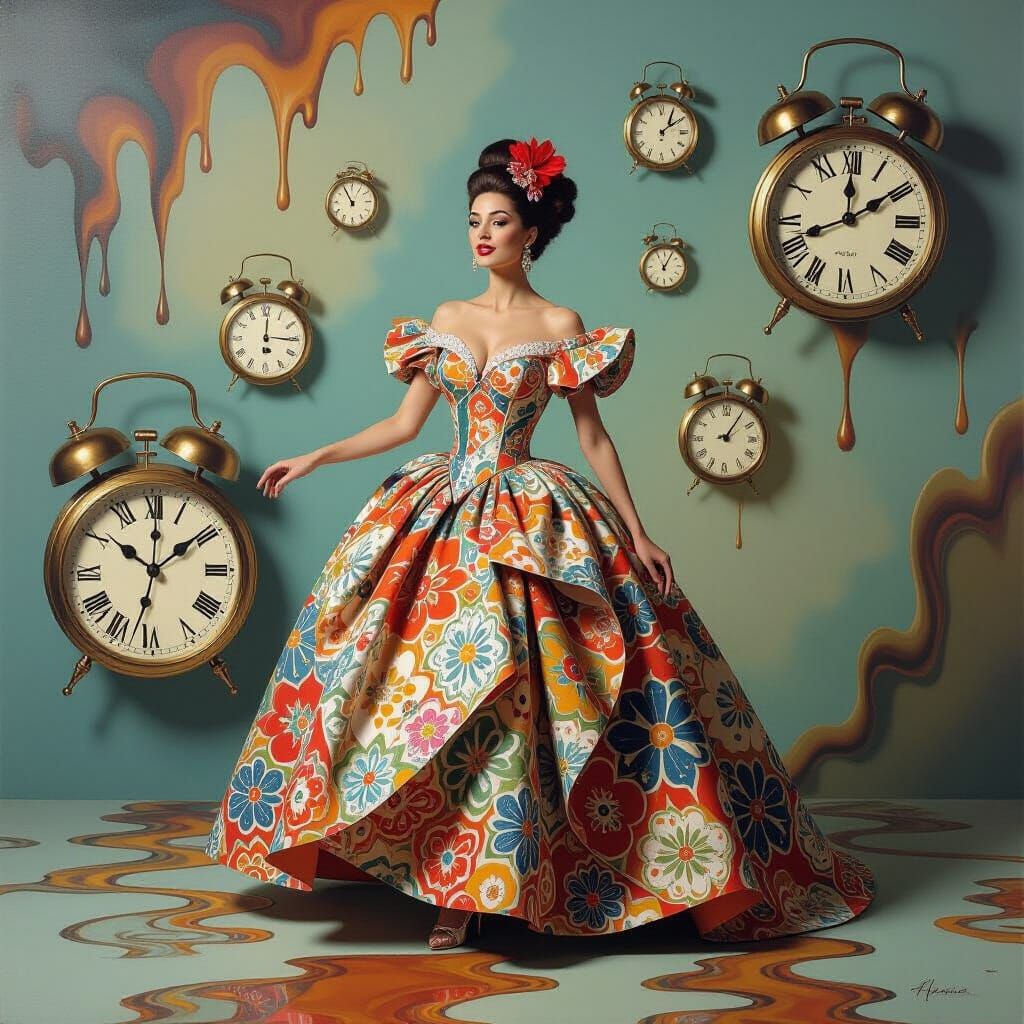 Surreal Time Reversal Party in Dreamlike Style