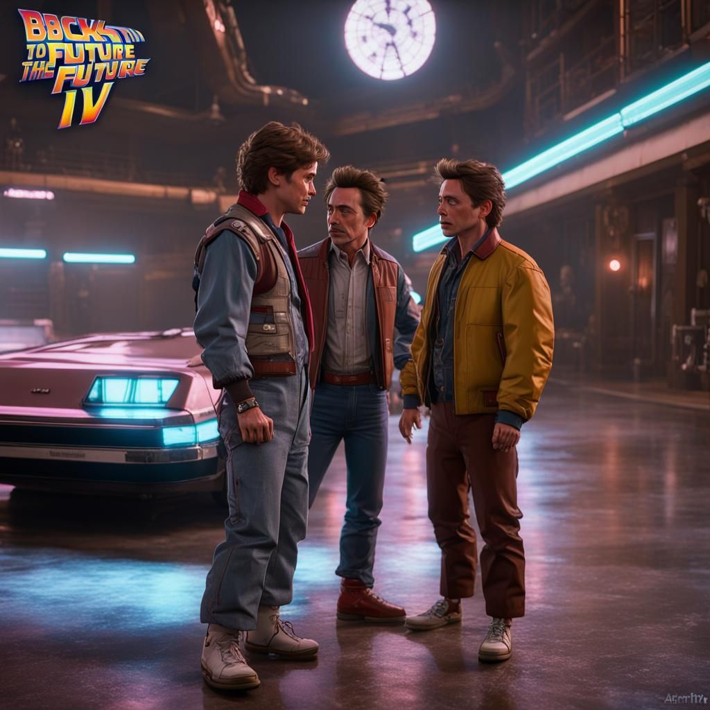Robert Downey Jr. and Tom Holland in Back to the Future
