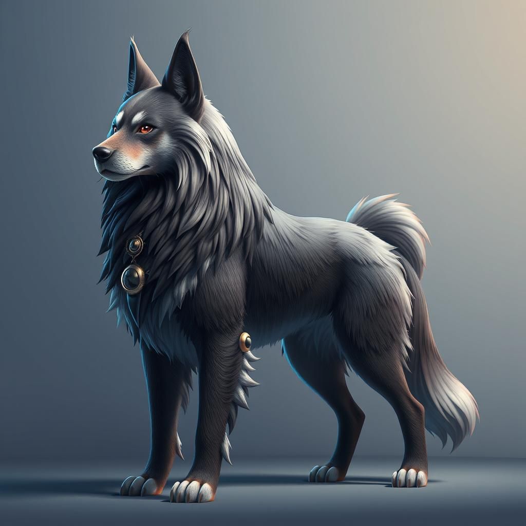 Majestic Dog in Anime Style with Intricate Details