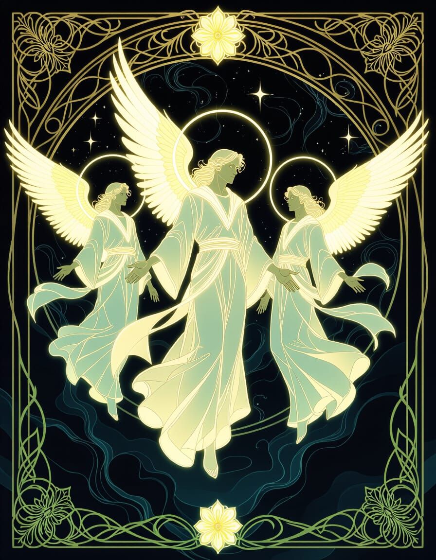Archangels in Art Nouveau Style