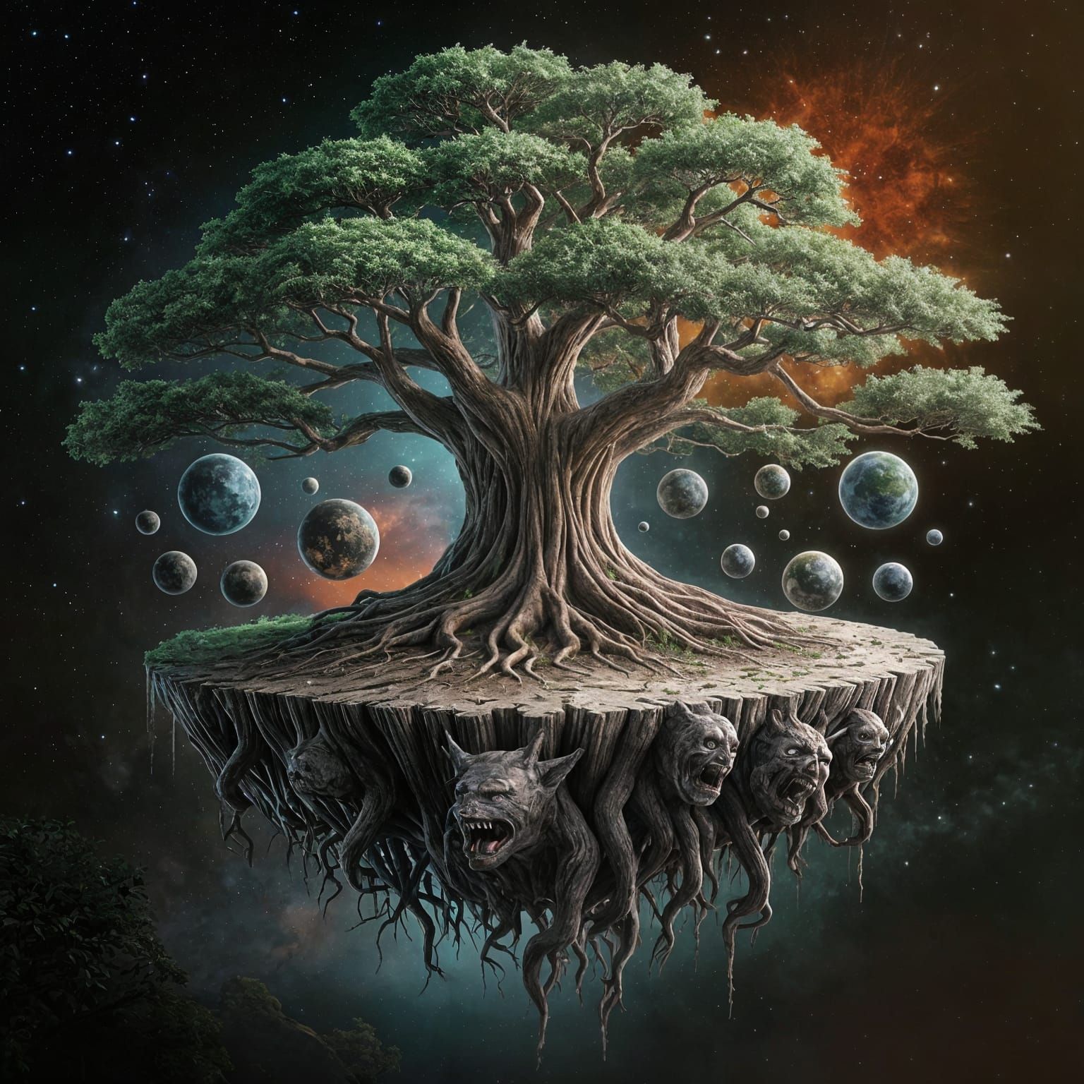 Majestic Ash Tree Radiates Life Amidst Celestial Wonders in ...