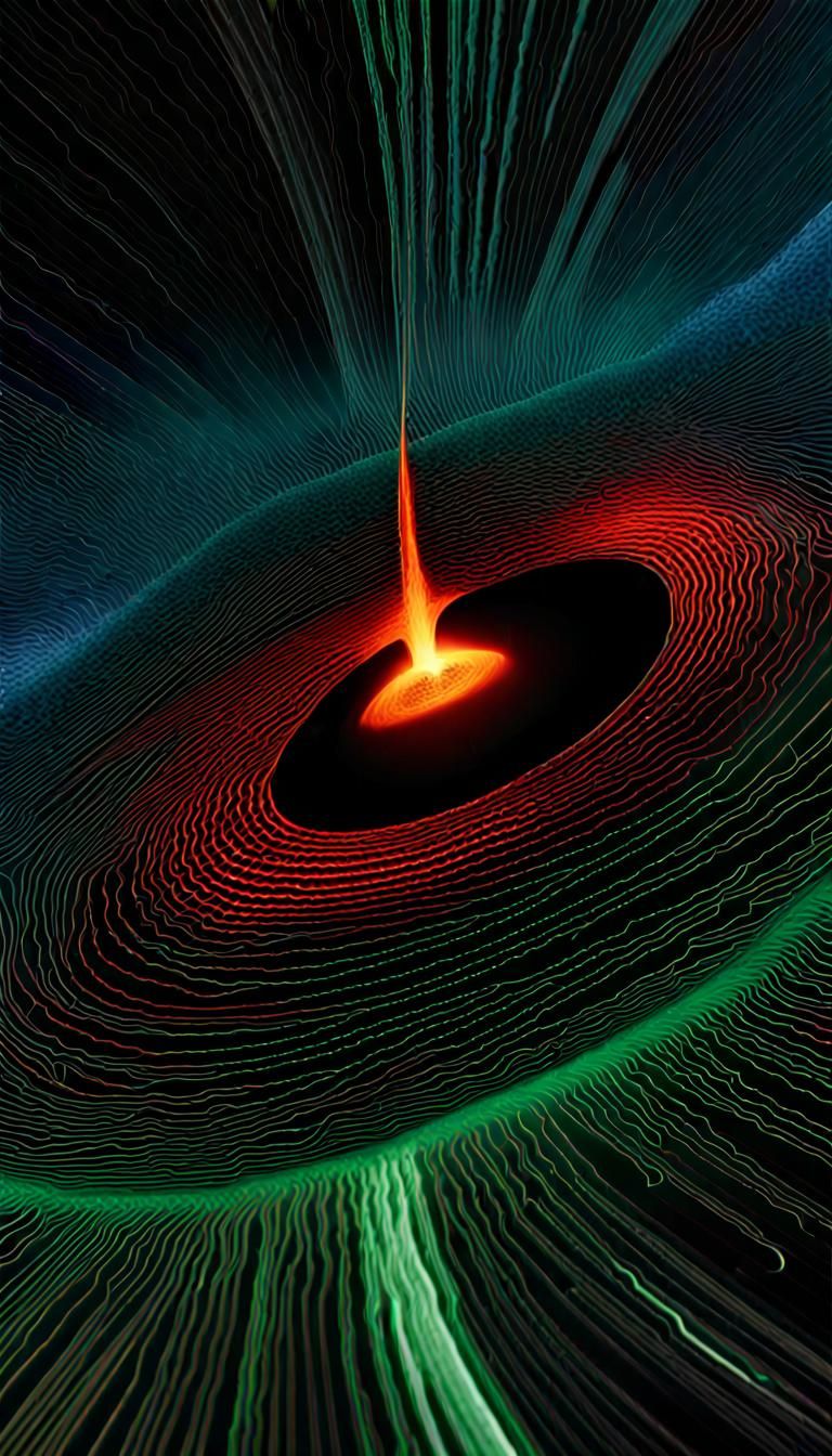 Black Hole Collision: A Digital Acrylic Illustration