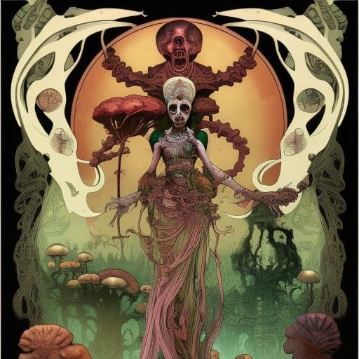 Psychedelic Zombiecore Fantasy Art