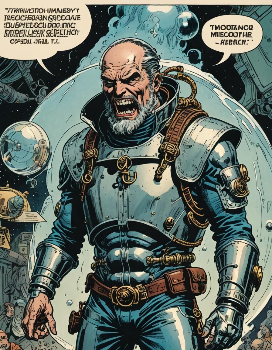 Moby Dick: Cursed Creature in Futuristic Comic Art