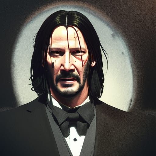 Hyperdetailed Portrait of John Wick in 8K Resolution