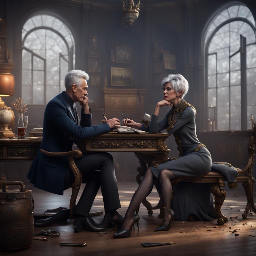 Man with Makeup in Detailed Matte Painting Style