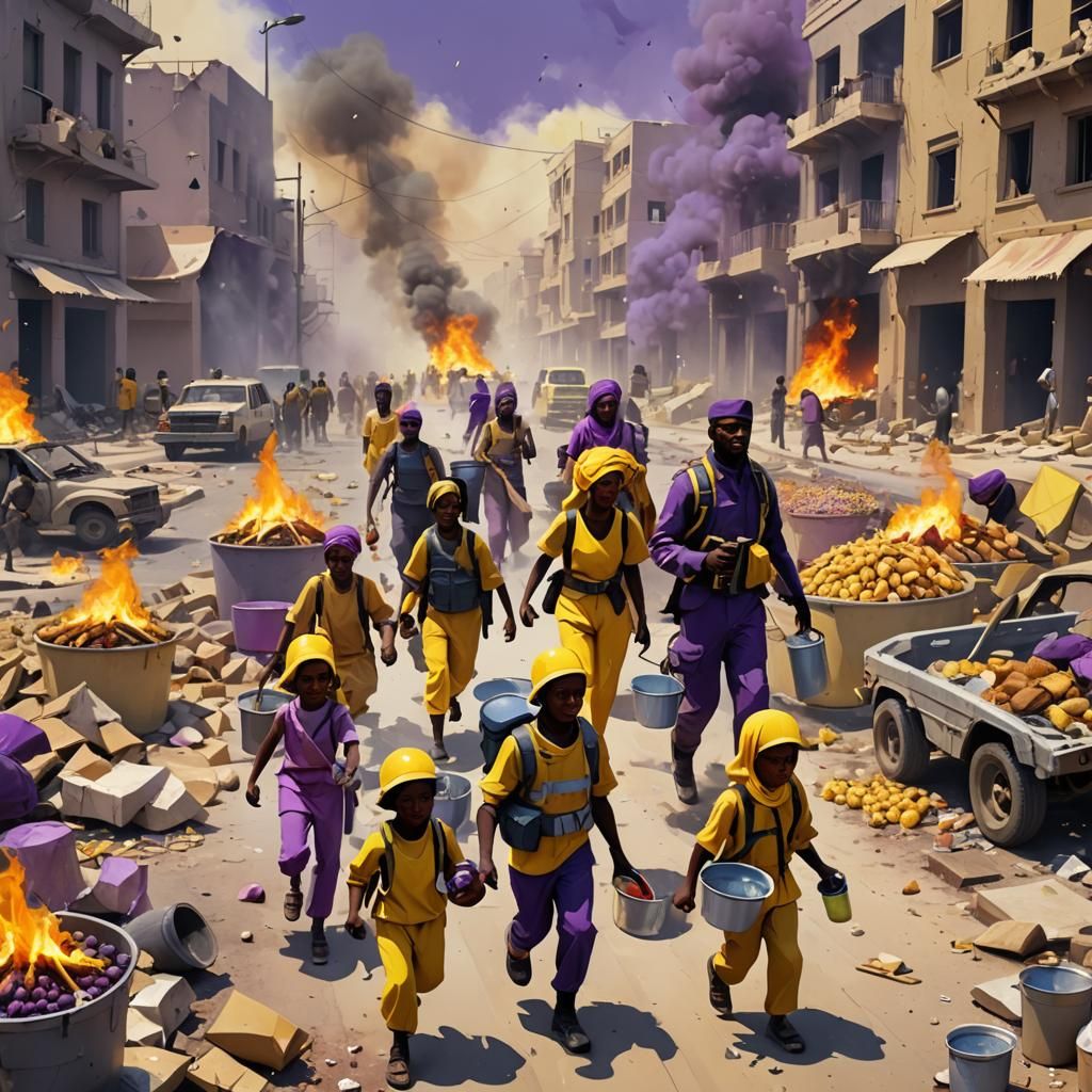 Futuristic Rescue: Soldiers Aid War Victims in Low Poly Styl...