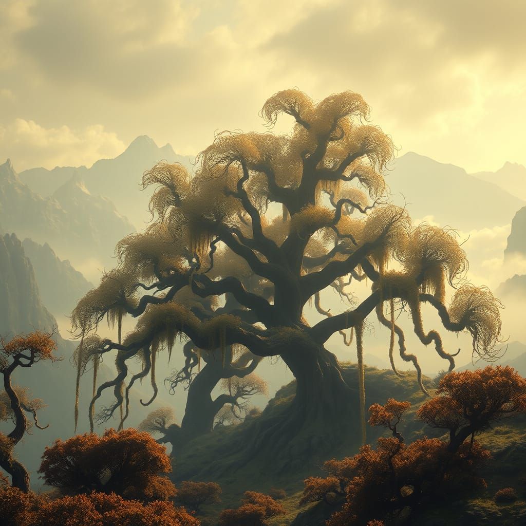 Ancient Trees in Golden Light