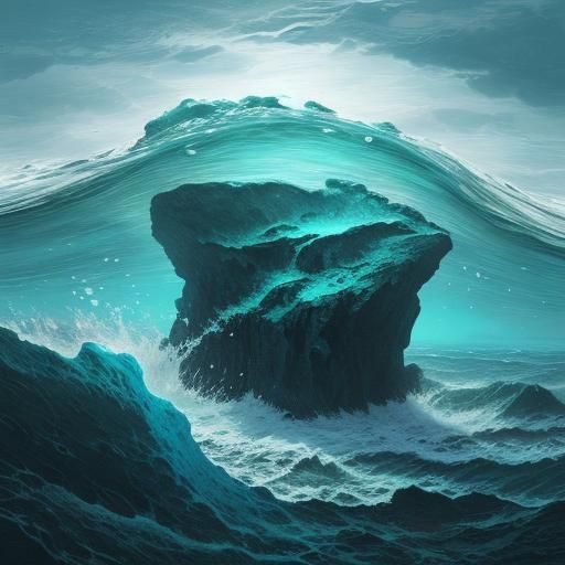 Surreal Oceanic Dreamscape with Glowing Barnacle