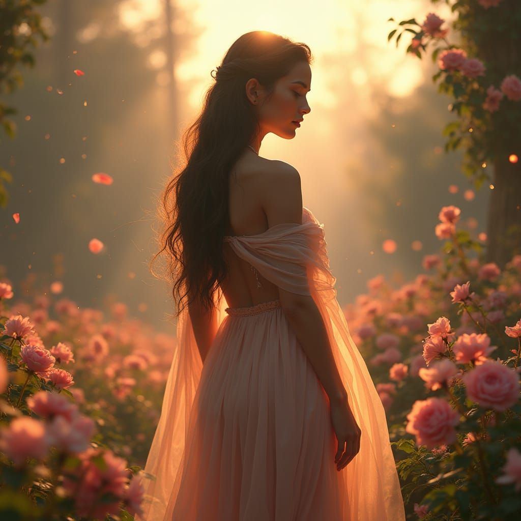 Goddess Aphrodite in Ethereal Landscape