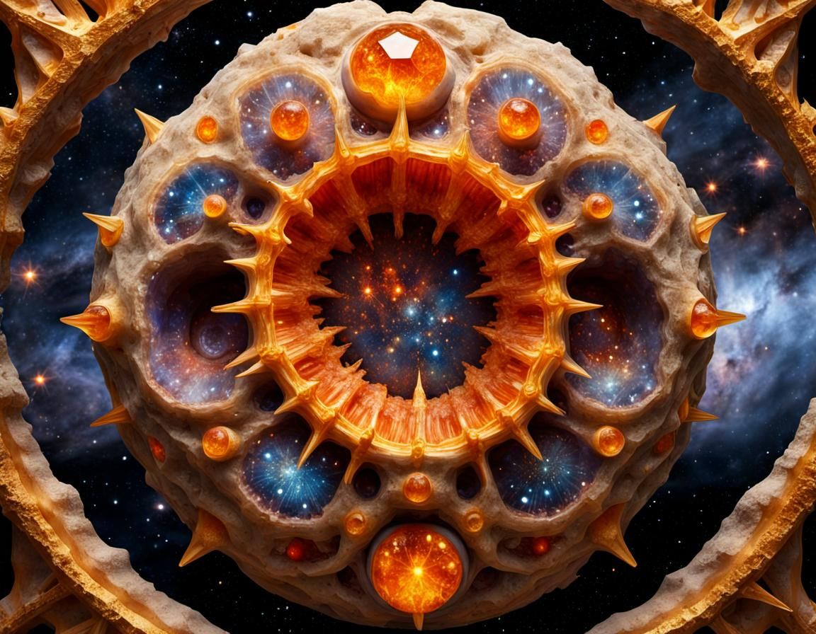 Surreal Helioceras Heteromorph in Cosmic Space